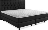 Capiton boxspring compleet 160x210 Zwart