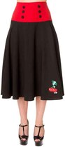 Dancing Days Lange rok -XS- BLACK RED CHERRY Zwart/Rood