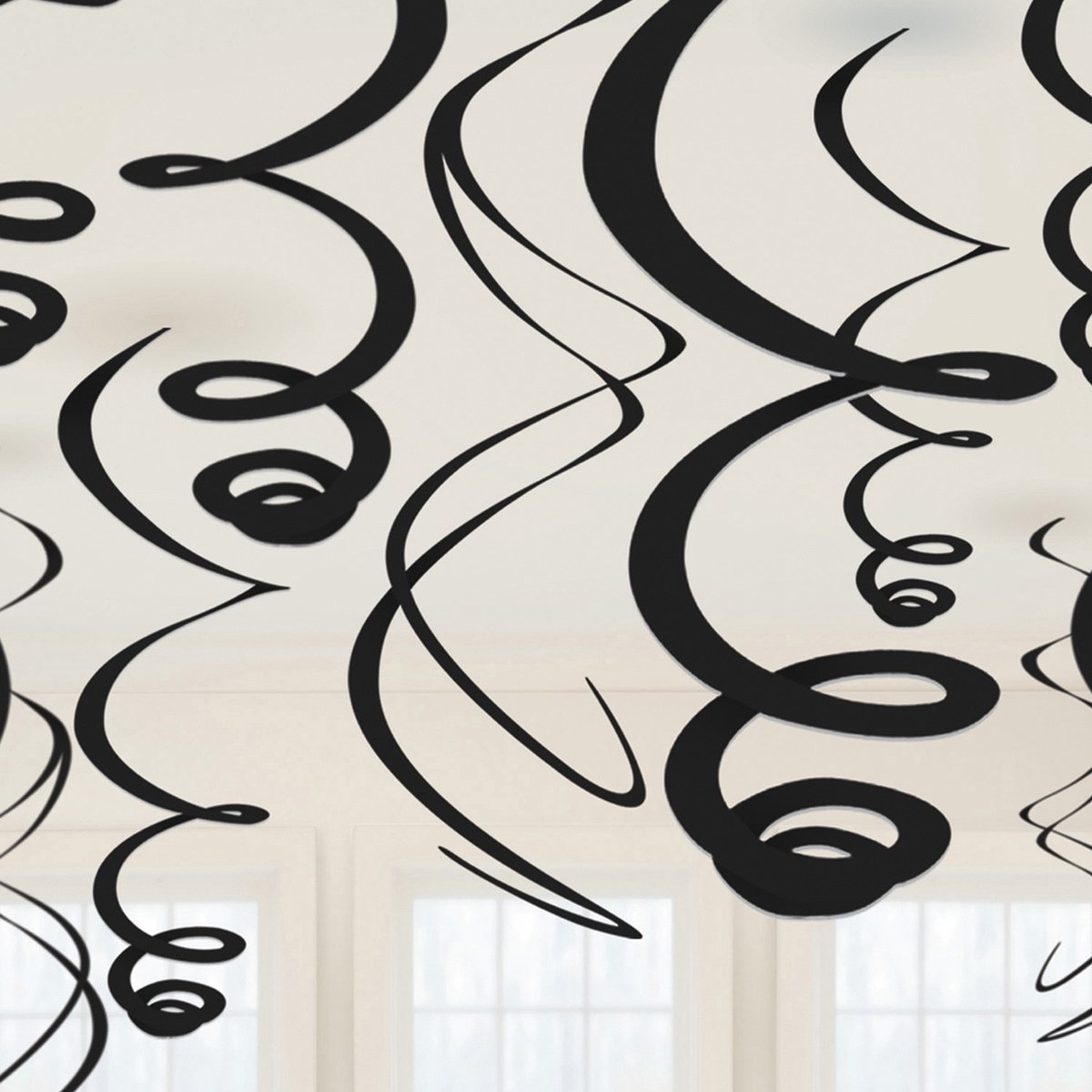 Amscan by Riethmuller - Riethmüller - 12 Swirls zwart 55 cm