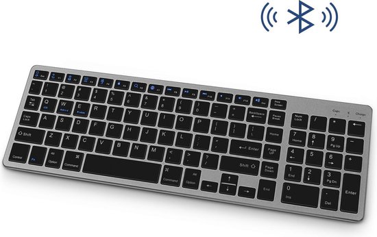 Dor Adelaide duizend Draadloos Toetsenbord met Numpad - Oplaadbaar Bluetooth Keyboard - Zwart |  bol.com