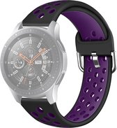 Let op type!! Voor Galaxy Watch 46 / S3 / Huawei Watch GT 1 / 2 22mm Smart Watch Siliconen dubbele kleur polsband watchband  grootte: L (Zwart paars)