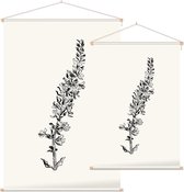 Grote Kattenstaart zwart-wit (Purple Loosestrife) - Foto op Textielposter - 40 x 60 cm