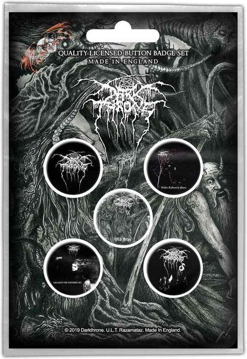 Darkthrone - Old Star Badge/button - Set van 5 - Multicolours