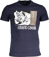Roberto Cavalli T-shirt Blauw 2XL Heren