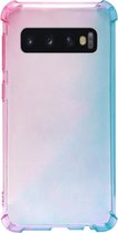 ADEL Siliconen Back Cover Softcase Hoesje Geschikt voor Samsung Galaxy S10 Plus - Kleurovergang Roze Blauw