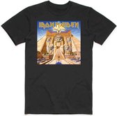 Iron Maiden Heren Tshirt -S- Powerslave Album Cover Box Zwart