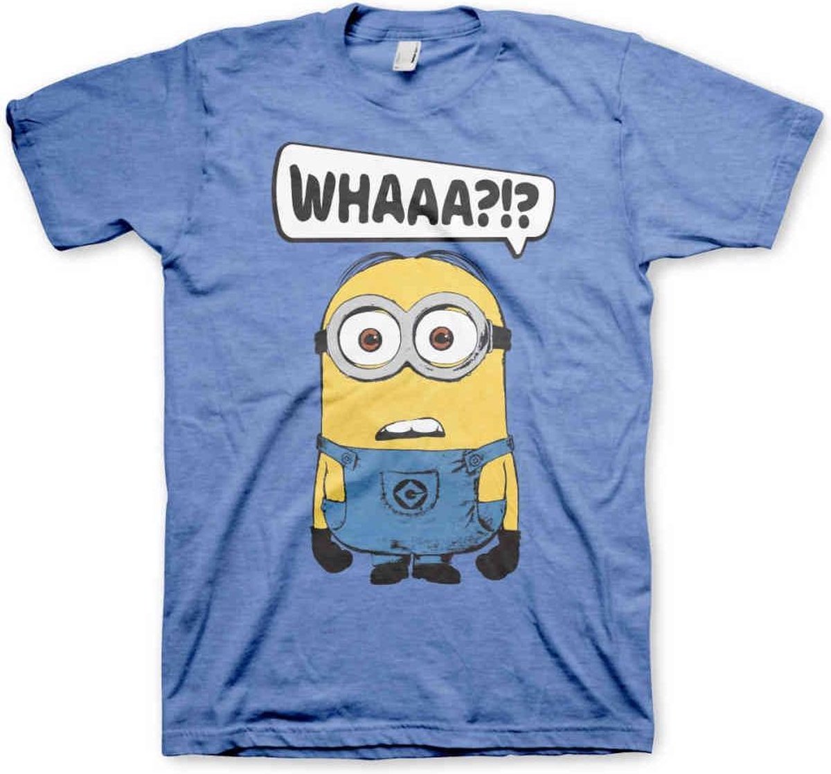 Minions Heren Tshirt -M- Whaaa?!? Blauw