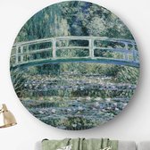 HIP ORGNL Schilderij De Japanse brug en de waterlelies - ⌀100cm - Wandcirkel