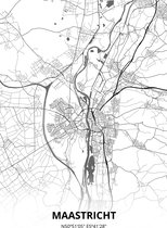 Maastricht plattegrond - A4 poster - Zwart witte stijl
