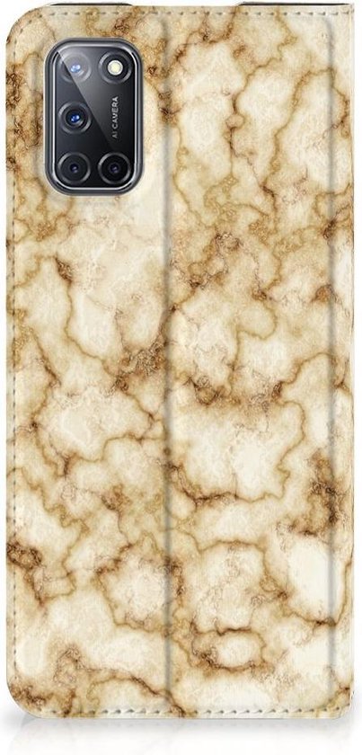 Coque Smartphone OPPO A52 | Couverture de livre A72 Marble Goud