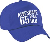 Awesome 65 year old verjaardag pet / cap blauw voor dames en heren - baseball cap - verjaardags cadeau - petten / caps