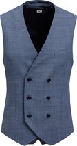 WE Fashion Heren double-breasted gilet met structuur, Jackson - Maat S (44)