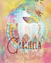 Gabriella: Colorful Rainbow Unicorn - 100 Pages 8''X10'' Girl's Composition Wide Ruled Notebook
