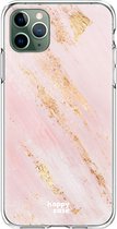 HappyCase iPhone 11 Pro Hoesje Flexibel TPU Pink Marmer Print