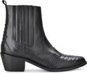 PS Poelman Leren Chelsea Enkellaarzen met Western Snake Print Details Tartor Zwart Dames Maat 42 PS Poelman Leren Chelsea Enkellaarzen met Western Snake Print Details Tartor Zwart Dames Maat 42