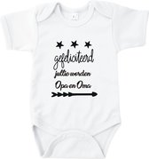 Rompertjes baby met tekst - Gefeliciteerd, jullie worden Opa en Oma - Zwangerschapsaankondiging - Wit - Maat 62/68 - Kraam cadeau - Babygeschenk - Romper - Voor Opa & Oma