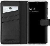 Selencia Hoesje Geschikt voor Samsung Galaxy A41 Hoesje Met Pasjeshouder - Selencia Echt Lederen Bookcase - Zwart