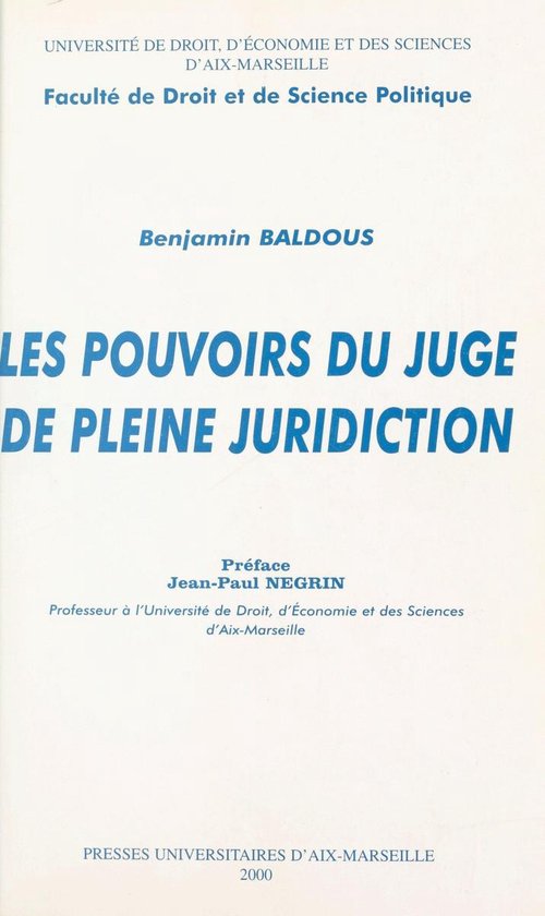Les Pouvoirs du juge de pleine juridiction - cover