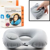 Decopatent® Reiskussen - Nekkussen - Automatisch instellen op hardheid - Opblaasbaar -Travel Pillow - Slaapkussen - Vrouwen & Man