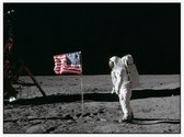 Armstrong photographs Buzz Aldrin (maanlanding) - Foto op Akoestisch paneel - 80 x 60 cm