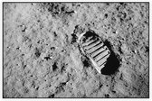 Astronaut footprint (voetafdruk op maanoppervlak) - Foto op Akoestisch paneel - 90 x 60 cm