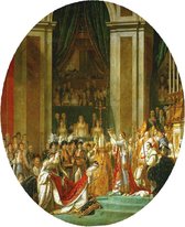 Inwijding van keizer Napoleon en kroning van keizerin Joséphine, Jacques-Louis David - Foto op Behangcirkel - ⌀ 80 cm