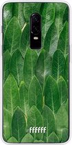 OnePlus 6 Hoesje Transparant TPU Case - Green Scales #ffffff