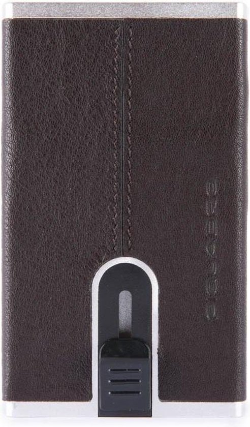 Piquadro Black Square Compact Wallet For Banknotes And Creditcards Dark Brown
