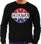 Have fear Croatia is here / Kroatie supporter sweater zwart voor heren S