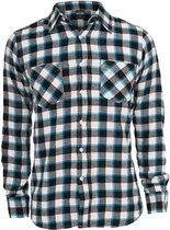 Urban Classics Overhemd -M- Tricolor Checked Light Flanell Zwart/Blauw