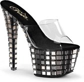 Pleaser Muiltjes -36 Shoes- SKY-301MR Paaldans schoenen Zwart/Transparant