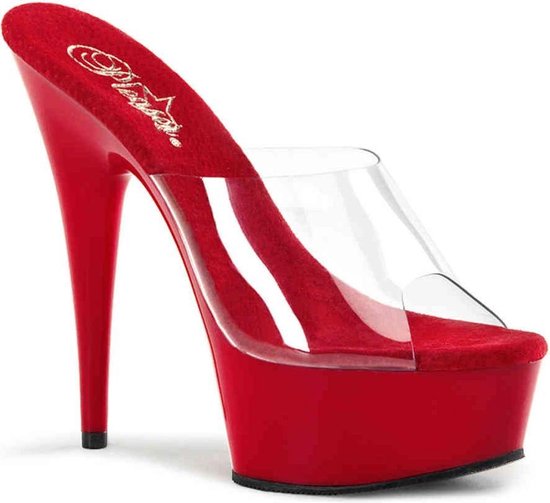 Foto: Pleaser delight 601 muiltjes met hak us 11 41 shoes rood transparant