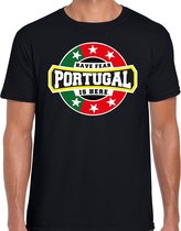 Have fear Portugal is here t-shirt met sterren embleem in de kleuren van de Portugese vlag - zwart - heren - Portugal supporter / Portugees elftal fan shirt / EK / WK / kleding XL