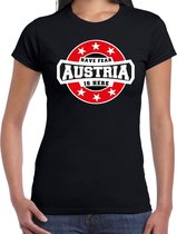 Have fear Austria is here / Oostenrijk supporter t-shirt zwart voor dames 2XL