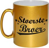 Stoerste broer cadeau gouden mok / beker met sterren 330 ml