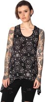 Banned Mouwloze top -L- TEEN GOTH CAT Zwart