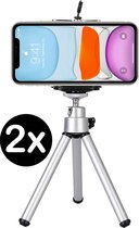 Tripod Smartphone Mini Camera Statief Uitschuifbaar - Zwart - 2 PACK