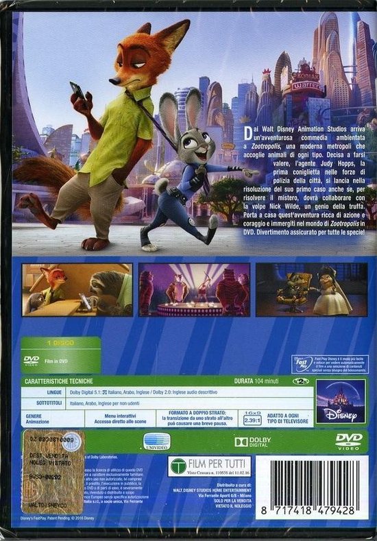 Walt Disney Pictures Zootropolis DVD 2D Arabisch, Engels, Italiaans - Walt Disney Pictures