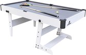Cougar Table de Billard Hustle XL - Table de Billard pliable 6ft blanc / gris pour l'intérieur - Accessoires inclus