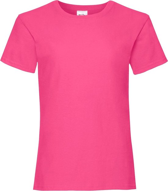 Fruit Of The Loom Filles Enfants Valewewight à manches courtes T-shirt (Fuchsia)
