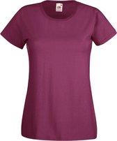 Fruit Of The Loom Dames / Vrouwen Damens-Fit Valueweight T-shirt met korte mouwen (Bordeaux)