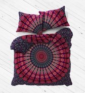 Bohemida- Bohemian Jungle 100% Dekbedovertrek Mandala - 140x220cm - 1 persoons -Purple Paradise