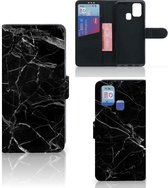 Telefoonhoesje Geschikt voor Samsung Galaxy M31 Wallet Book Case Vaderdag Cadeau Marmer Zwart