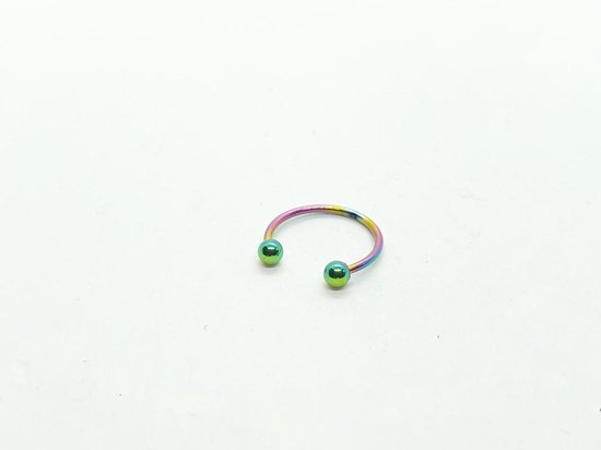 Decentraland Zilverachtig 16G 1.2mm Titanium Staal Chirurgisch Staal Septum Hoefijzer Neus Ringen C-vormige Neus Lip Piercing Nail Piercing Sieraden 8mm