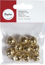 30x Metalen belletjes goud met oog 15 mm hobby/knutsel benodigdheden - Kerst kersmuts belletjes - Kattenbellen - Hobby- en Knutselmateriaal