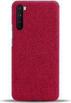 OnePlus Nord Hoesje Stof Textuur Back Cover Rood