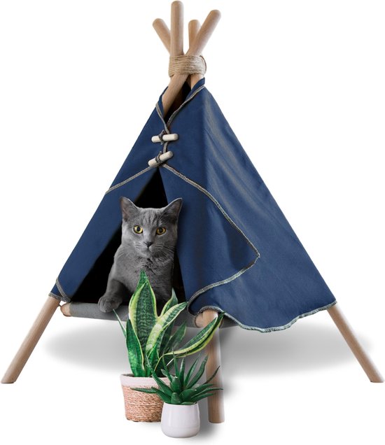 zone Illusion Tæl op Katten Tipi tent met hangmat – Kattenmand - Hondenmand - Katten en honden  wigwam... | bol.com