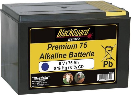 BlackGuard 9V batterie 75Ah, petit boîtier | bol.com