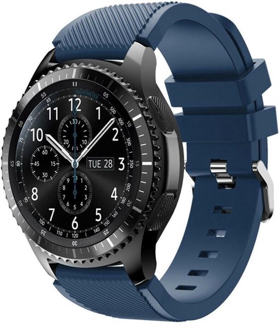 Siliconen bandje geschikt voor Samsung Galaxy Watch - 46mm - donkerblauw |  bol