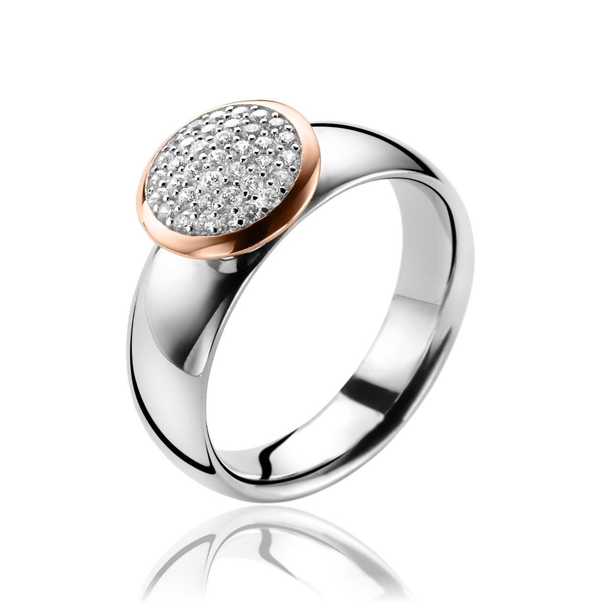 ZINZI zilveren ring rosé verguld wit ZIR1151D | bol.com
